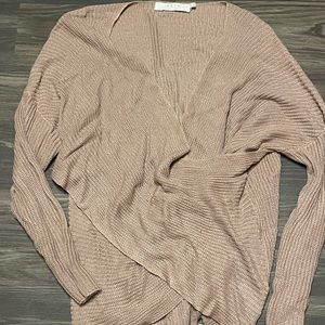 ASTR Mauve Lightweight Wrap Sweater